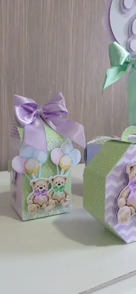 Kit Digital Chá Revelação Ursinhos Verde Lilas