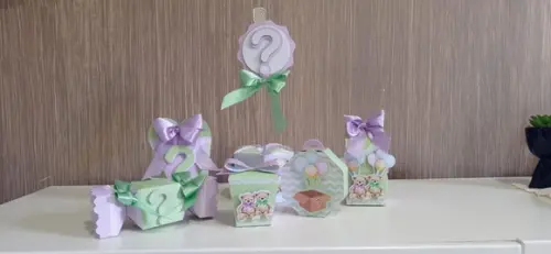 Kit Digital Chá Revelação Ursinhos Verde Lilas