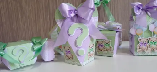 Kit Digital Chá Revelação Ursinhos Verde Lilas