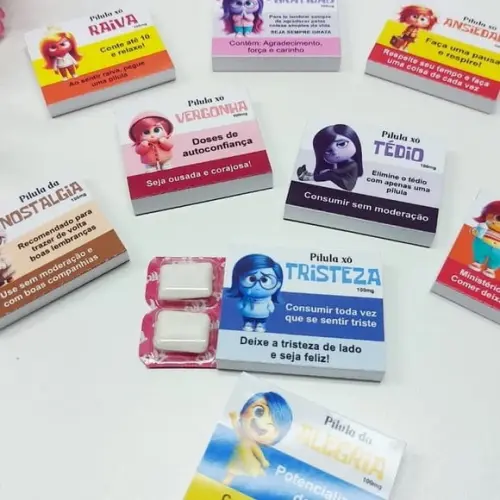 Kit Digital Porta Chiclets Emoções. (divertida-mente)