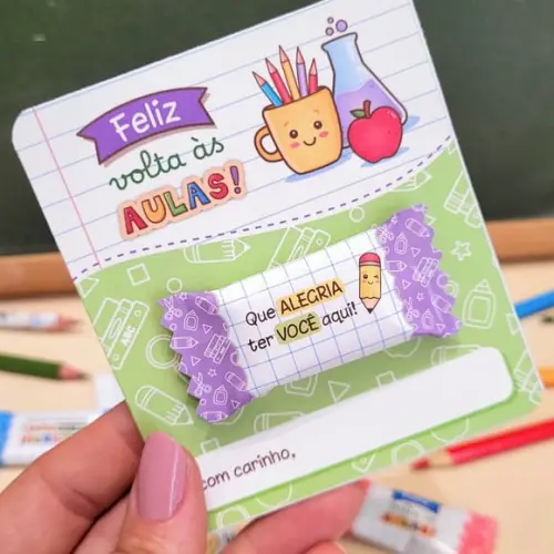 Kit Digital Volta as Aulas 001 Card com Balinhas e Pirulito