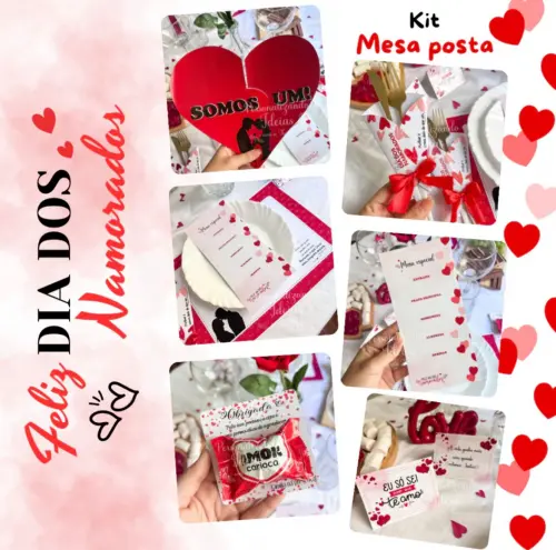 Arquivo Digital Kit Mesa Posta Dia dos Namorados