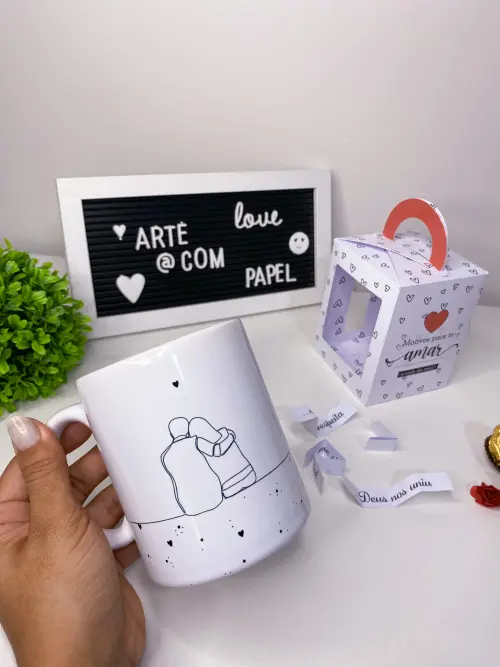 AQUIVO DIGITAL CAIXA CANECA MOTIVOS PARA TE AMAR