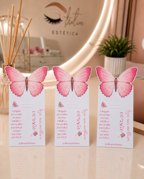 Arquivo Digital Cartão porta Escovinha Cílios Rosa Bebê