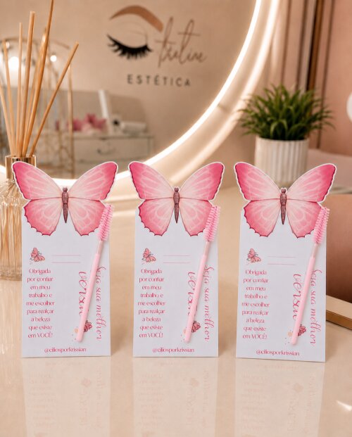 Arquivo Digital Cartão porta Escovinha Cílios Rosa Bebê