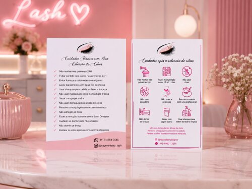 Arquivo Digital Cuidados com Extenção de Cílios - Lashe Design