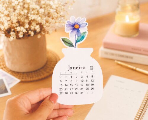 Arquivo Digital Mini Calendário Vasinhos de Flores 2027