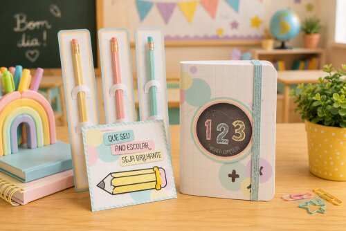 Kit Digital Mimos Volta as Aulas Candy Colors