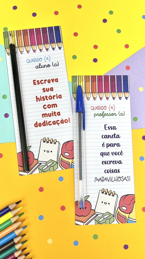 Arquivo  Digital Card Aluno - Lápis -Volta às Aulas