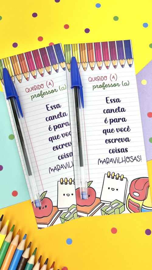 Arquivo  Digital Card Professor - Lápis -Volta às Aulas