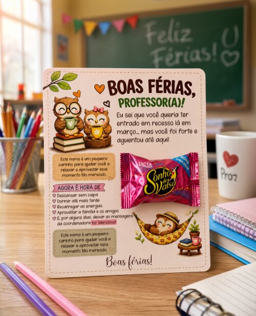 Arquivo Digital Card Boas Férias Professor