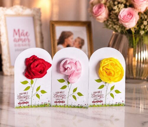 Arquivo Digital Card Porta Touca de Cetim Dia das Mães