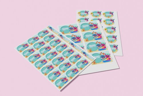 Arquivo Digital Etiquetas Escolares Baby Shark