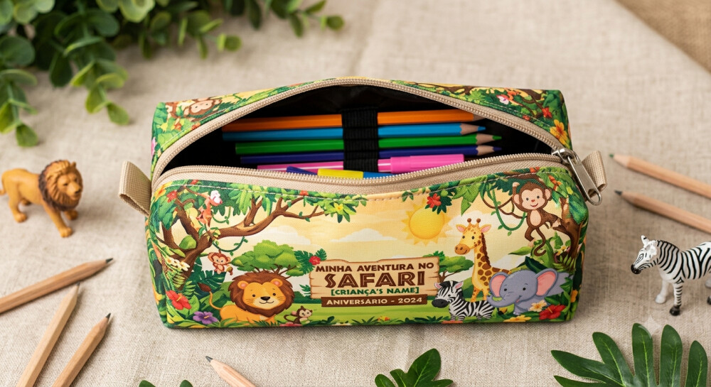 Estojo Escolar Personalizado para Lembrança de Aniversário