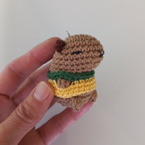 Chaveiro Capivara do Brasil - Amigurumi