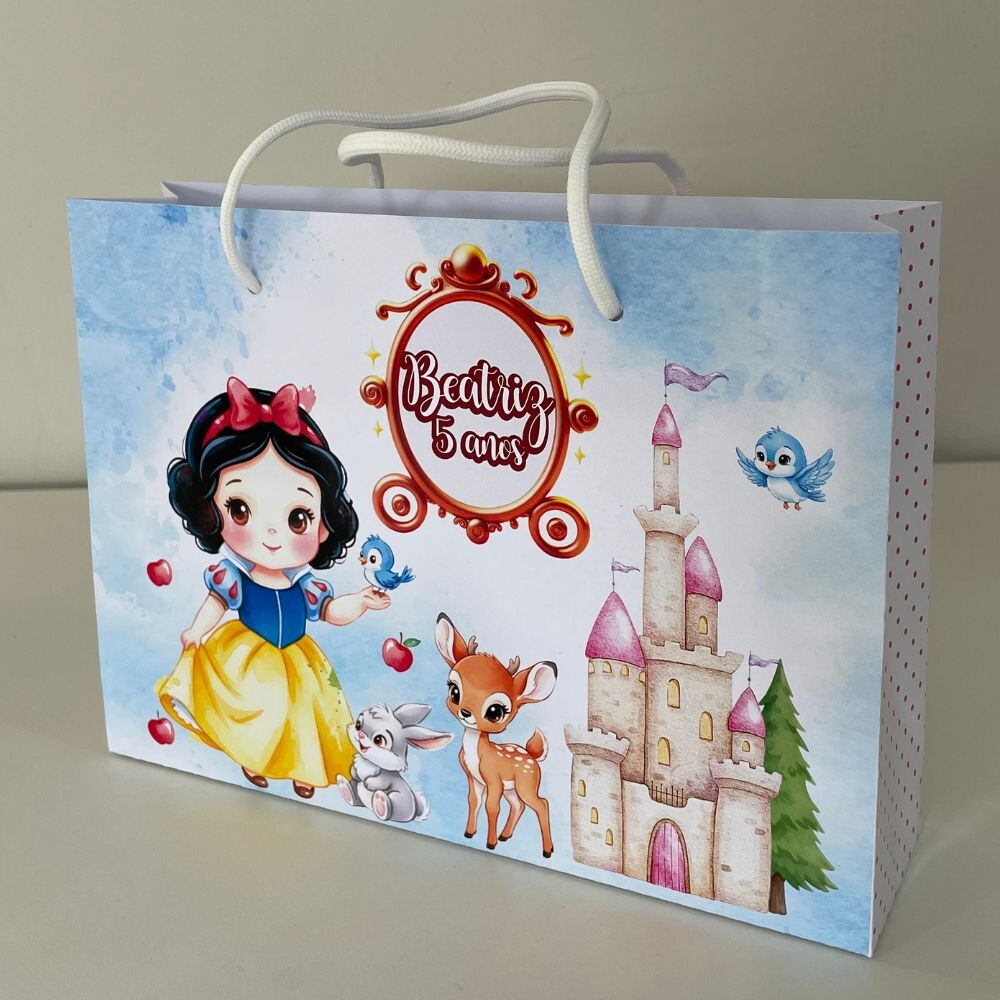 Sacola Personalizada Branca de Neve - Pegue e Monte