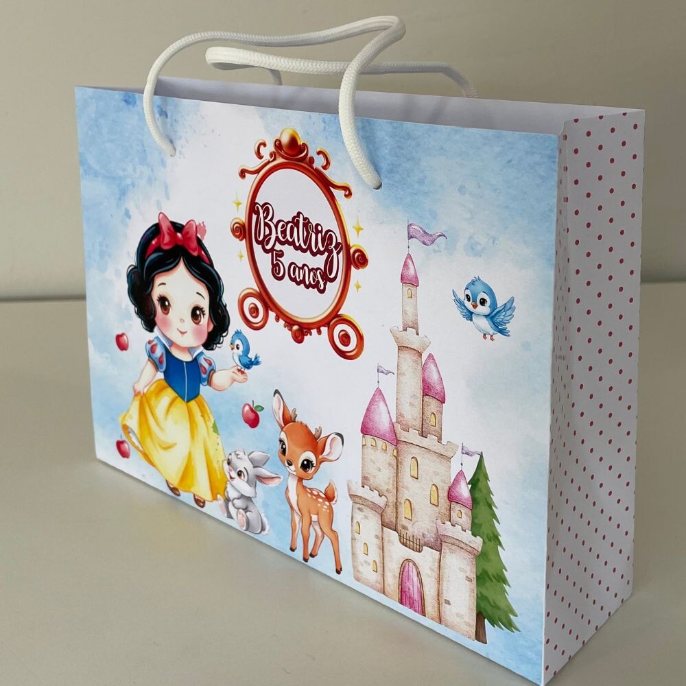 Sacola Personalizada Branca de Neve - Pegue e Monte