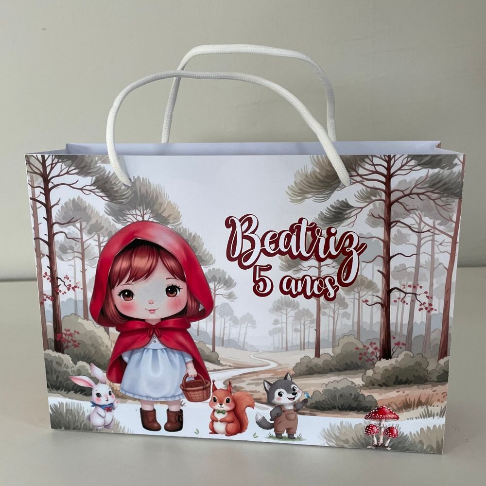 Sacola Personalizada Chapeuzinho Vermelho Bosque - Pegue e Monte 