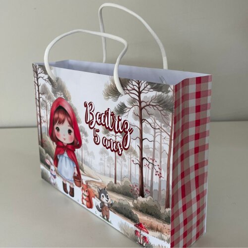 Sacola Personalizada Chapeuzinho Vermelho Bosque - Pegue e Monte 