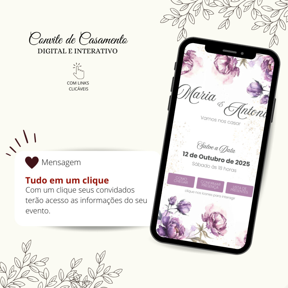Convite de Casamento Digital Interativo