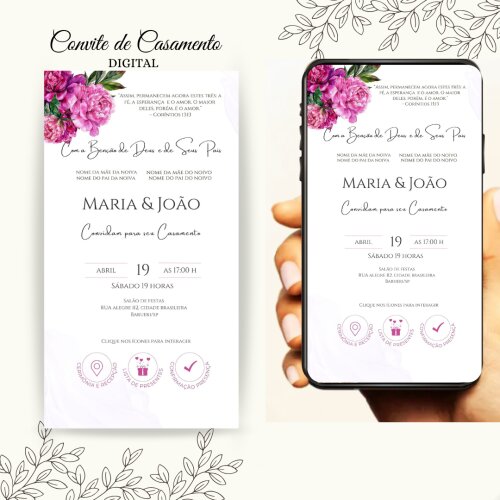 Convite de Casamento Digital Interativo