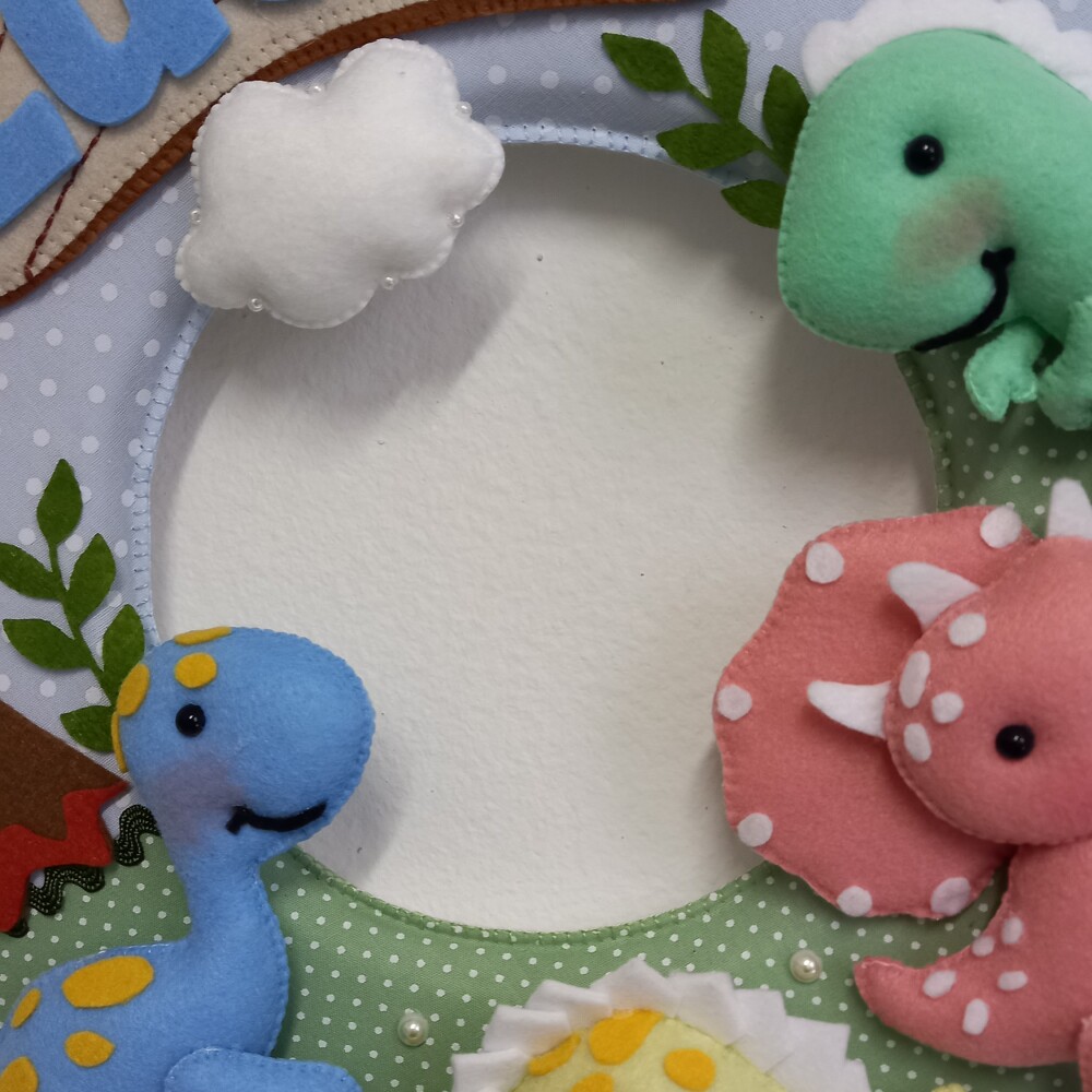Guirlanda Feltro Dinossauros Enfeite Porta Maternidade Bebê Pers