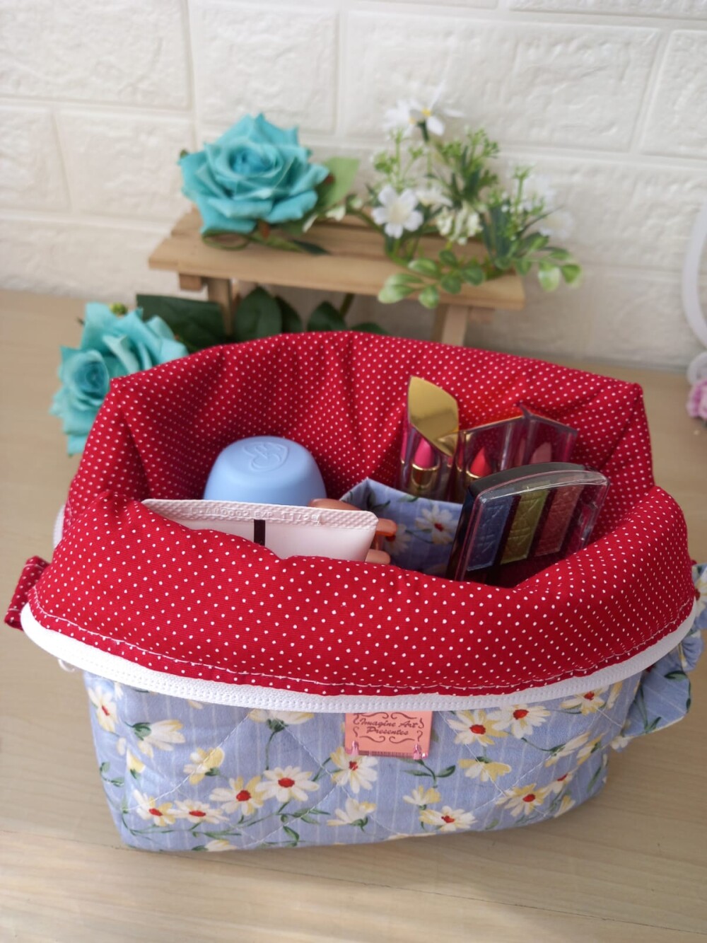 Necessaire Box Organizadora Bolsa Multi Uso Vira Cestinha