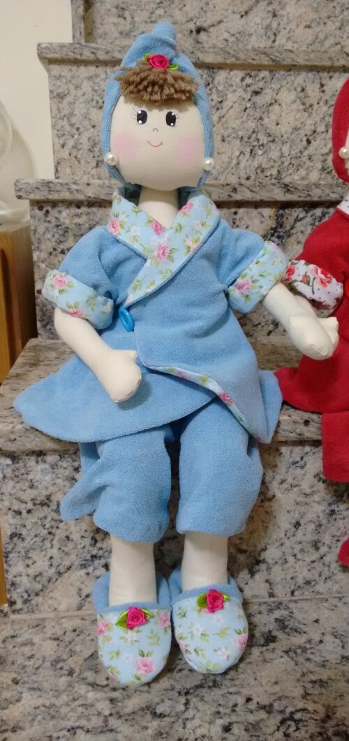 Boneca de Pano Porta Papel Higiênico Utilitária Banheiro Lavabo