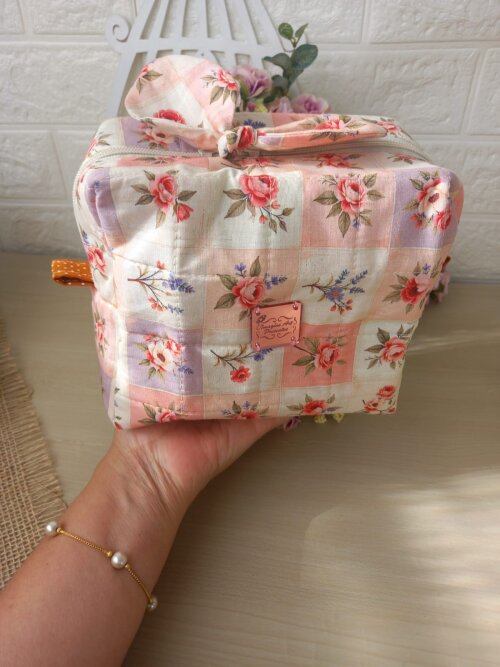 Necessaire Box Organizadora Bolsa Multi Uso Vira Cestinha