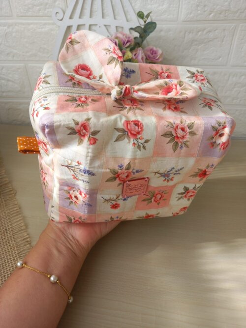 Necessaire Box Organizadora Bolsa Multi Uso Vira Cestinha