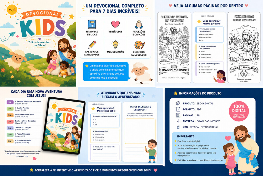Devocional Infantil – 7 Dias de Aventura na Bíblia (Produto 10