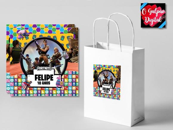 Rótulo de Sacola Fortnite