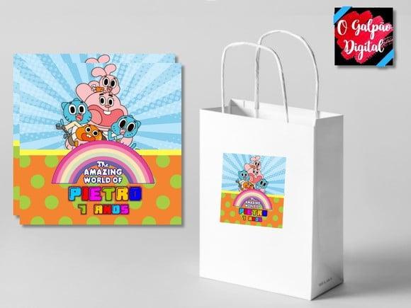 Rótulo de Sacola Mundo de Gumball