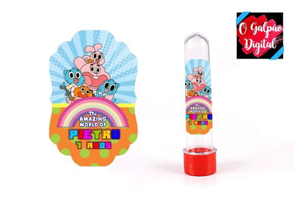 Rótulo de Tubete Mundo de Gumball