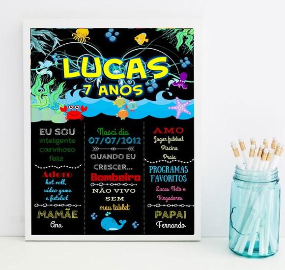 Chalkboard Fundo do Mar