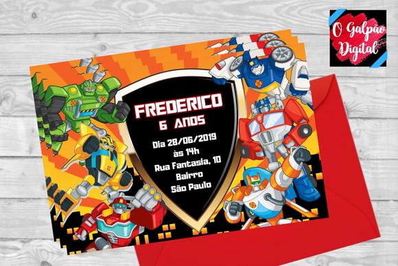 Convite Transformers Rescue Bots