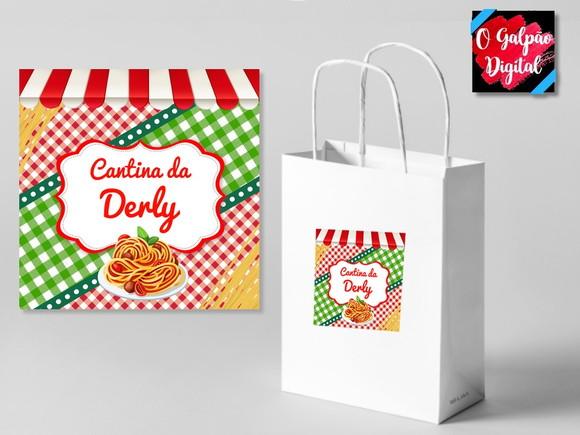 Rótulo de Sacola Kraft Cantina Italiana