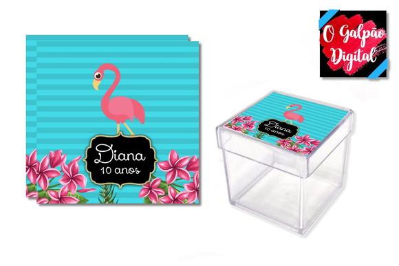 Adesivo de Caixinha Flamingo