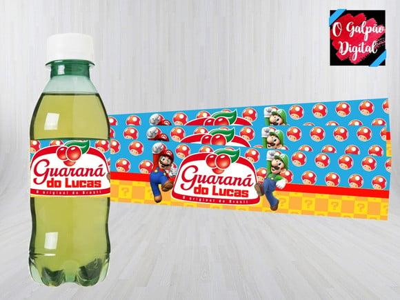 Rótulo de Guaraná Mario Bros
