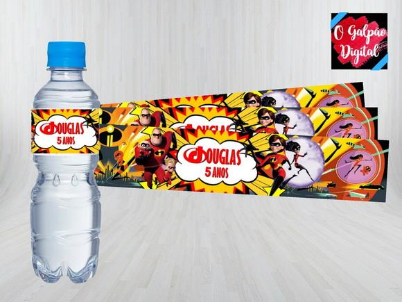Rótulo de Água Os Incríveis