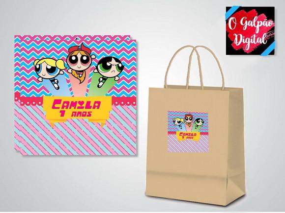 Rótulo de Sacola Kraft As Meninas Super Poderosas