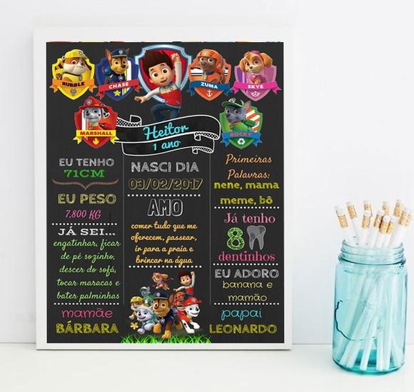 Chalkboard Patrulha Canina