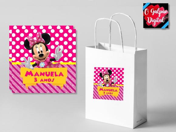 Rótulo de Sacola Minnie Rosa