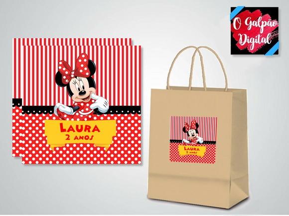 Rótulo de Sacola Kraft Minnie