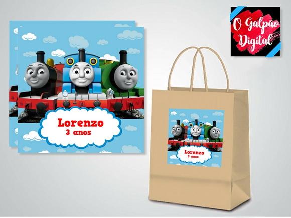 Rótulo de Sacola Kraft Thomas e seus Amigos