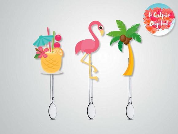 Colherzinha Decorada Flamingo