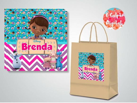 Rótulo de Sacola Kraft Doutora Brinquedos