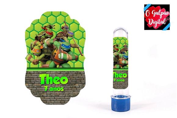 Rótulo de Tubete Tartarugas Ninjas