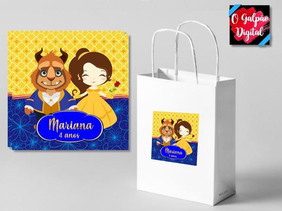 Rótulo de Sacola A Bela e a Fera