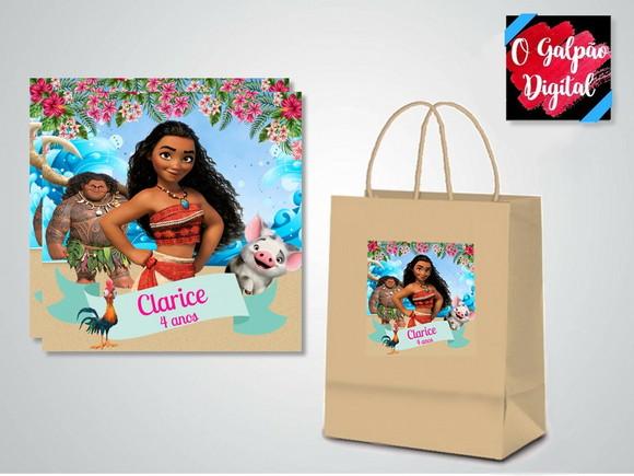 Rótulo de Sacola Kraft Moana